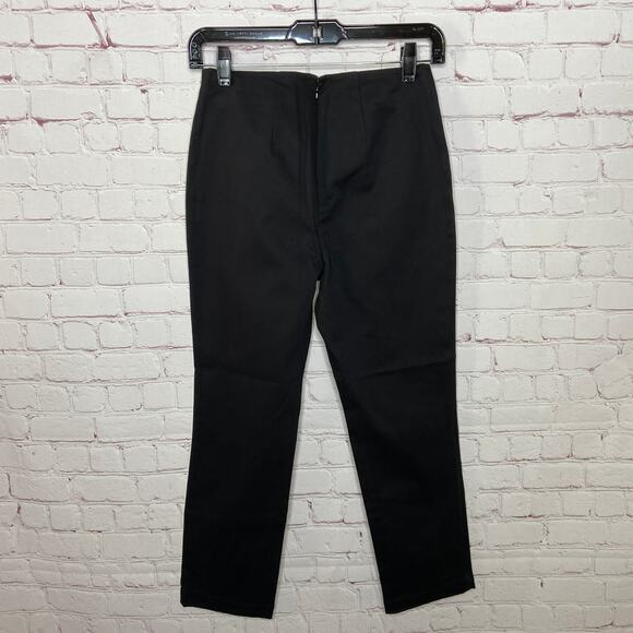 NEW Most of All Black Davey Pant Womens 0 Career Flat Front Dress Pants Crop - Picture 4 of 5